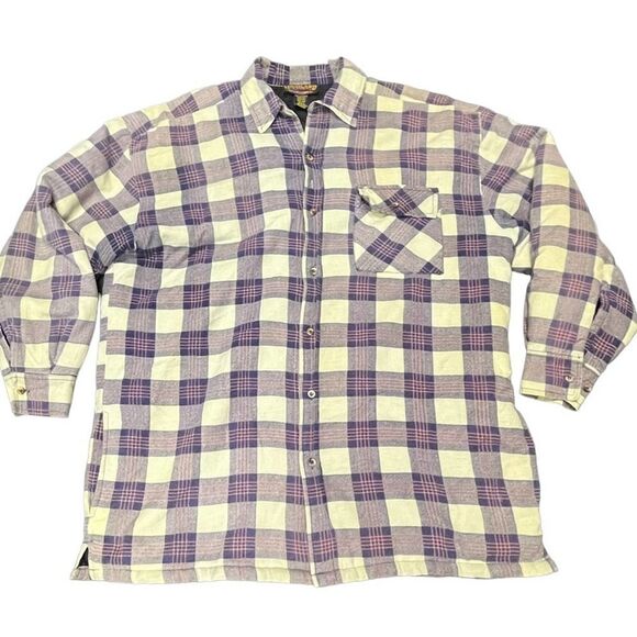 90s Highland Outfitters heavy flannel button shirt size large - Picture 1 of 7